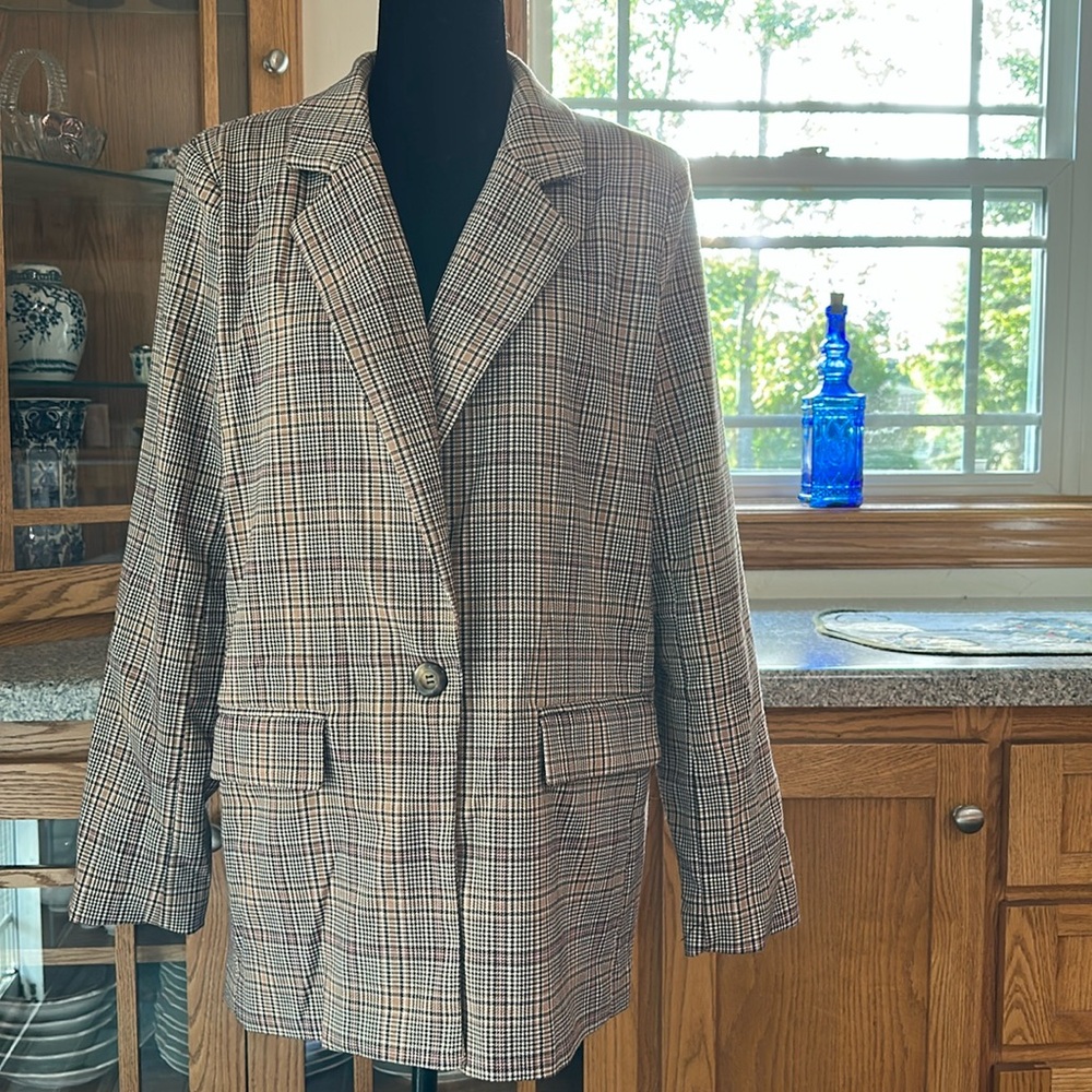 Autumn Colors Plaid Blazer